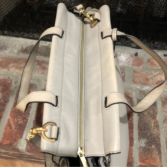 Kate Spade Saturday Handbag "The A Satchel" Detachable Straps Light Gray W OS - Picture 7 of 16
